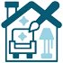 Graphic of furniture and paint inside a house