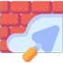 Graphic of a brick wall being covered up by plaster